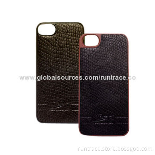 Backcover for iPhone5S, made of genuine leather, animal grain series, snake skin pattern